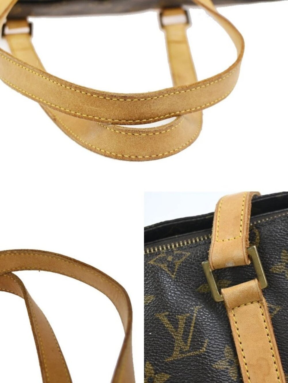 LOUIS VUITTON Cabas Mezzo Shoulder Bag Monogram Leather Brown GHW M51151 77ZA363 - Picture 7 of 15
